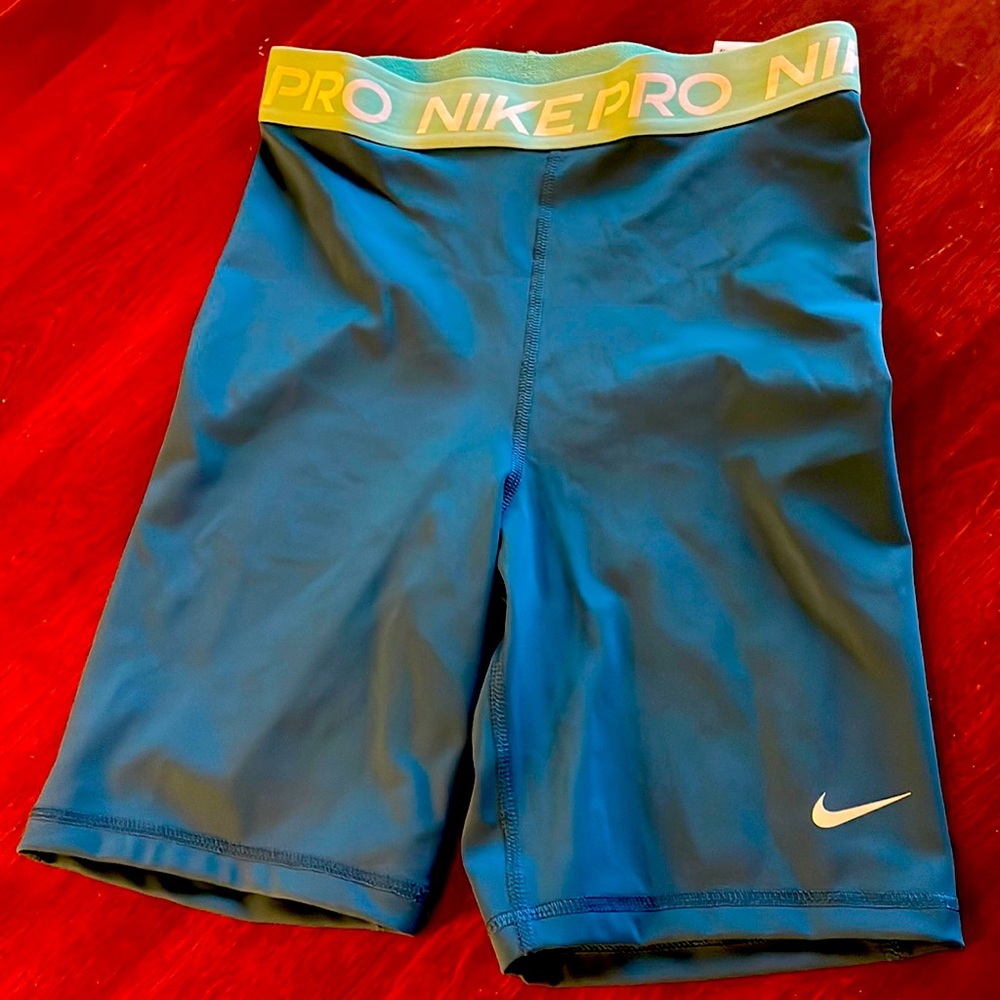 Nike Pro shorts. Teal